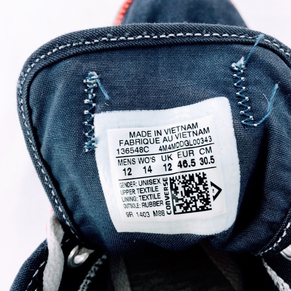 Converse Mens Chuck Taylor All Star Blue Knit Mesh Retro Low Chuckout Sz 12 - Picture 9 of 10